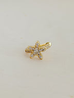 Earcuff Flor Microzircones Rodio