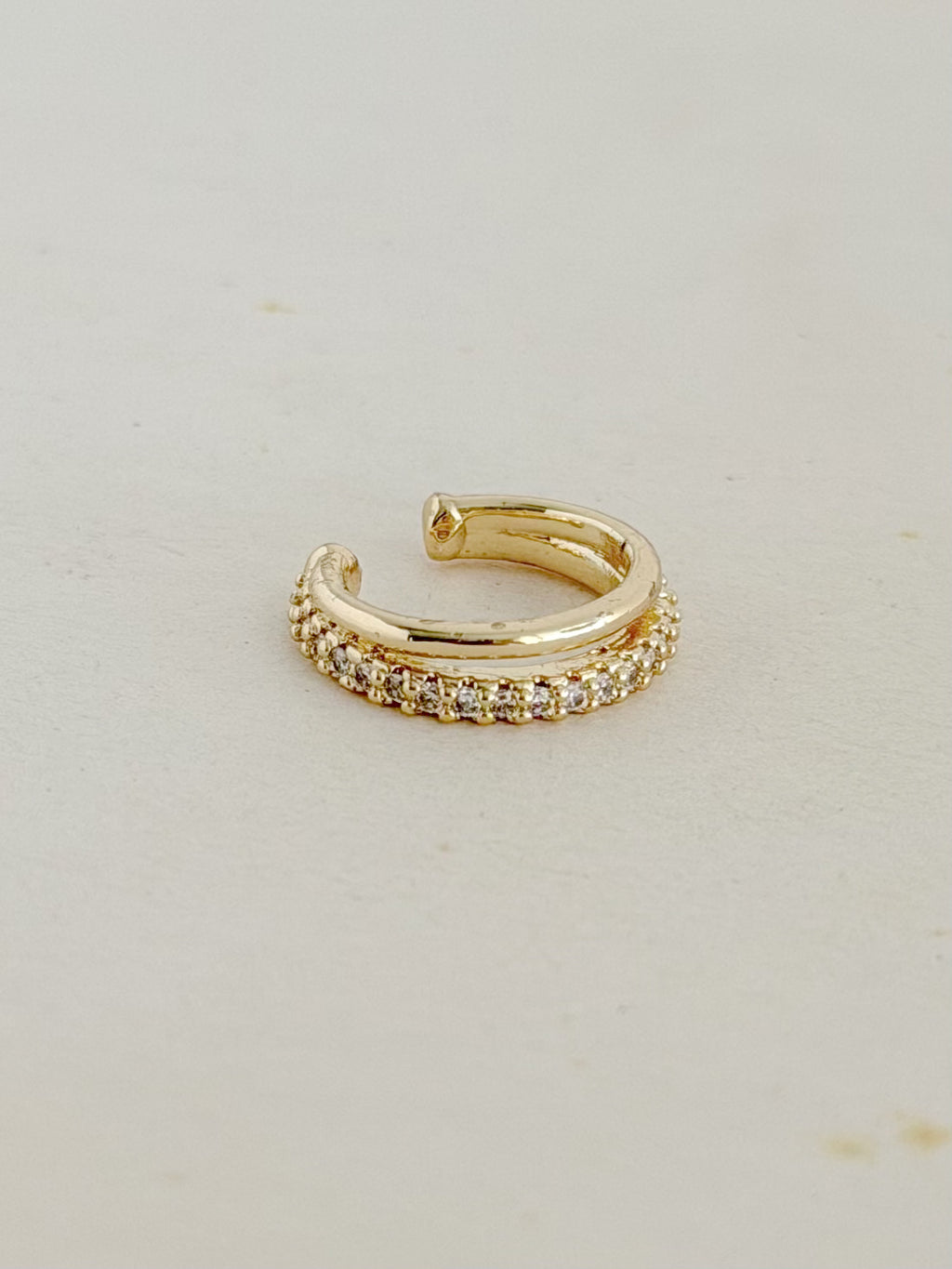 Earcuff Doble Zircones Rodio