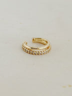 Earcuff Doble Zircones Rodio