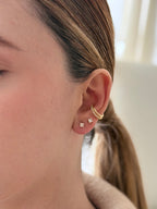 Earcuff Doble Zircones Rodio