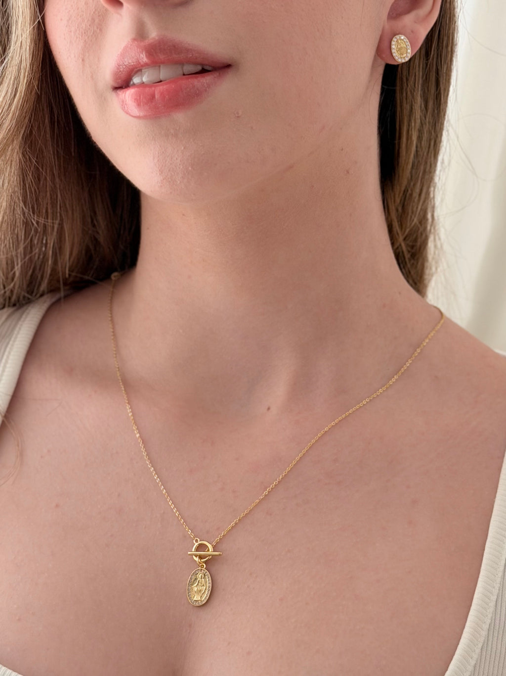 Juego Virgen Auxiliadora Microzircones