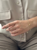Pulsera Balín Diamantado Rodio