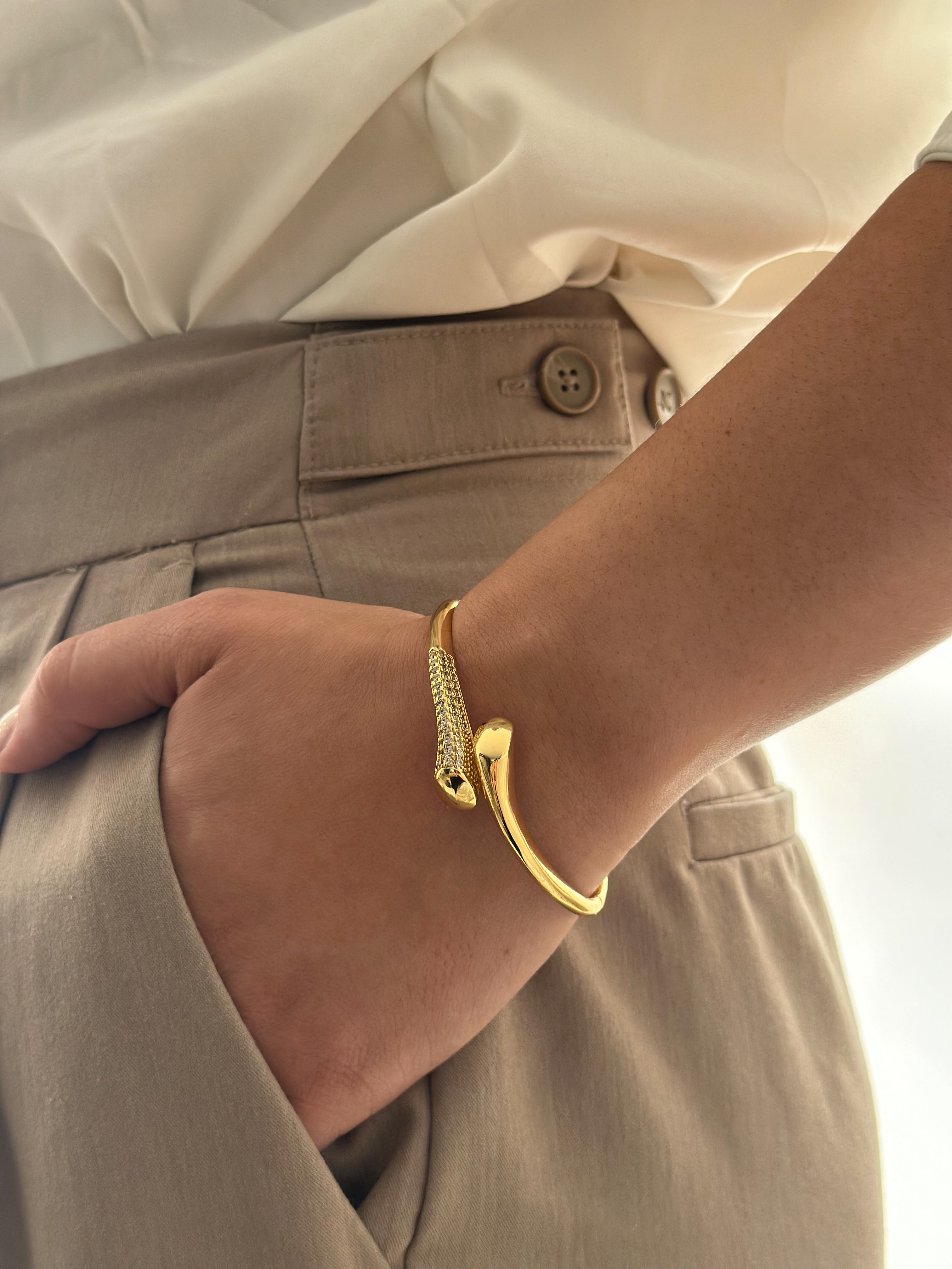 Pulsera Micro Zircón Rodio