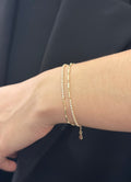 Pulsera Doble Canetillo Y Tennis Dorado