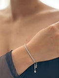 Pulsera Tipo Tennis Plateada