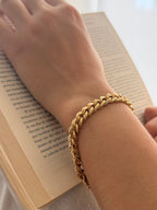 Pulsera Rodio Eslabones Gruesa Dorado