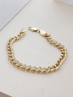 Pulsera Rodio Eslabones Gruesa Dorado