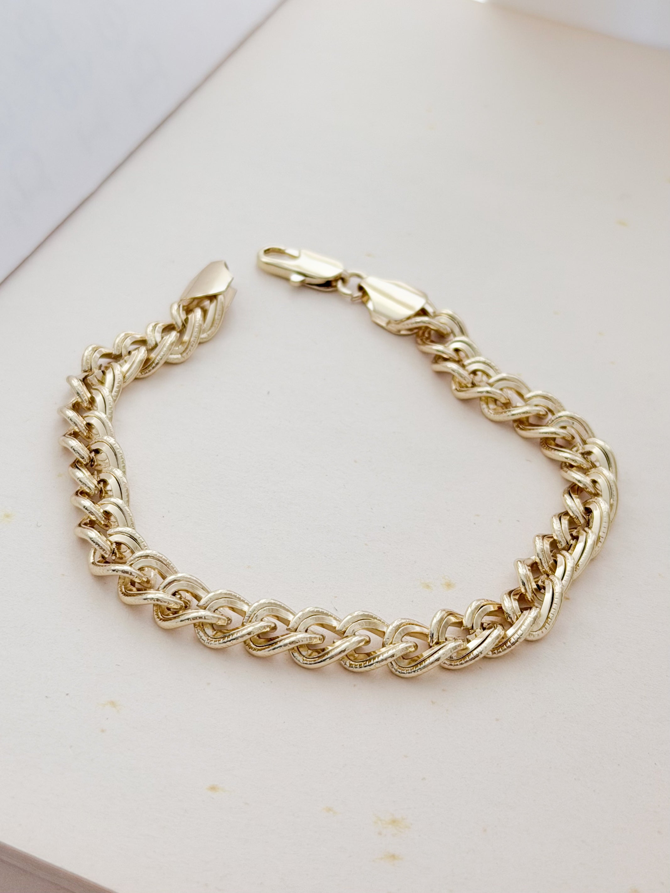 Pulsera Rodio Eslabones Gruesa Dorado