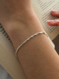 Pulsera Rodio Singapur Baño Plata