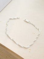 Pulsera Rodio Singapur Baño Plata