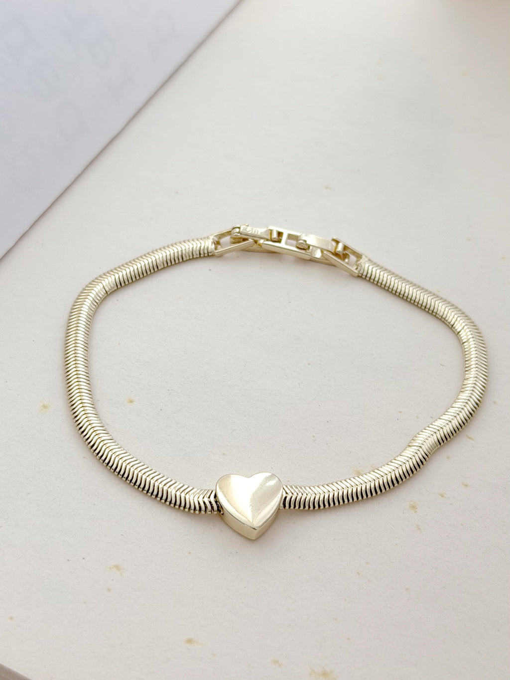 Pulsera Rodio Snake Corazón