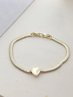 Pulsera Rodio Snake Corazón
