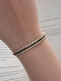 Pulsera Tennis Triple Zircon Negro Rodio