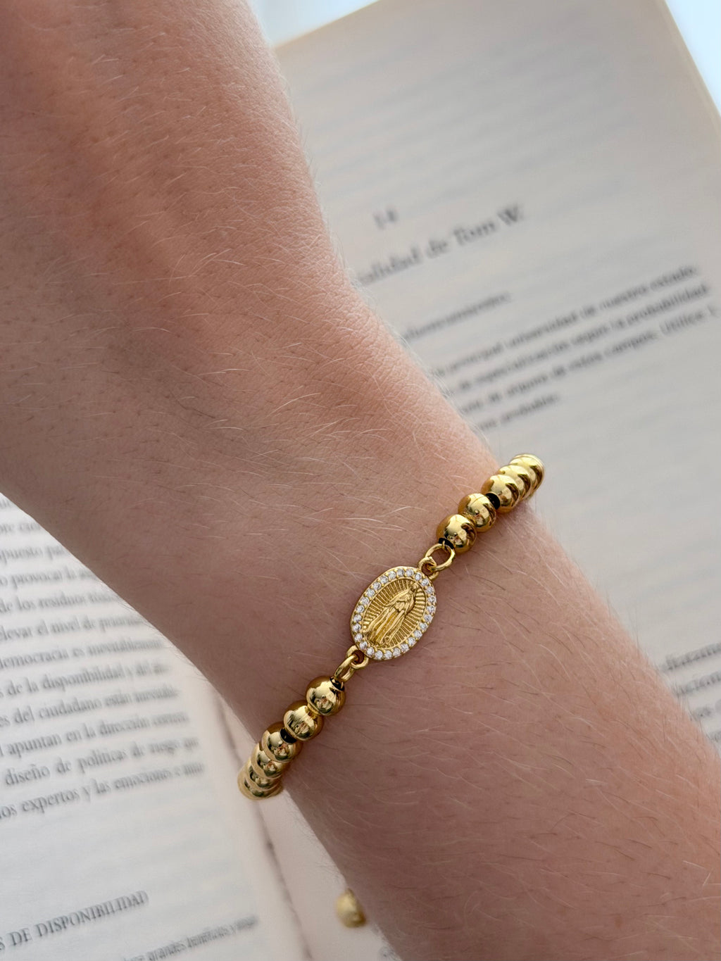 Pulsera Balines #6 Guadalupana Rodio