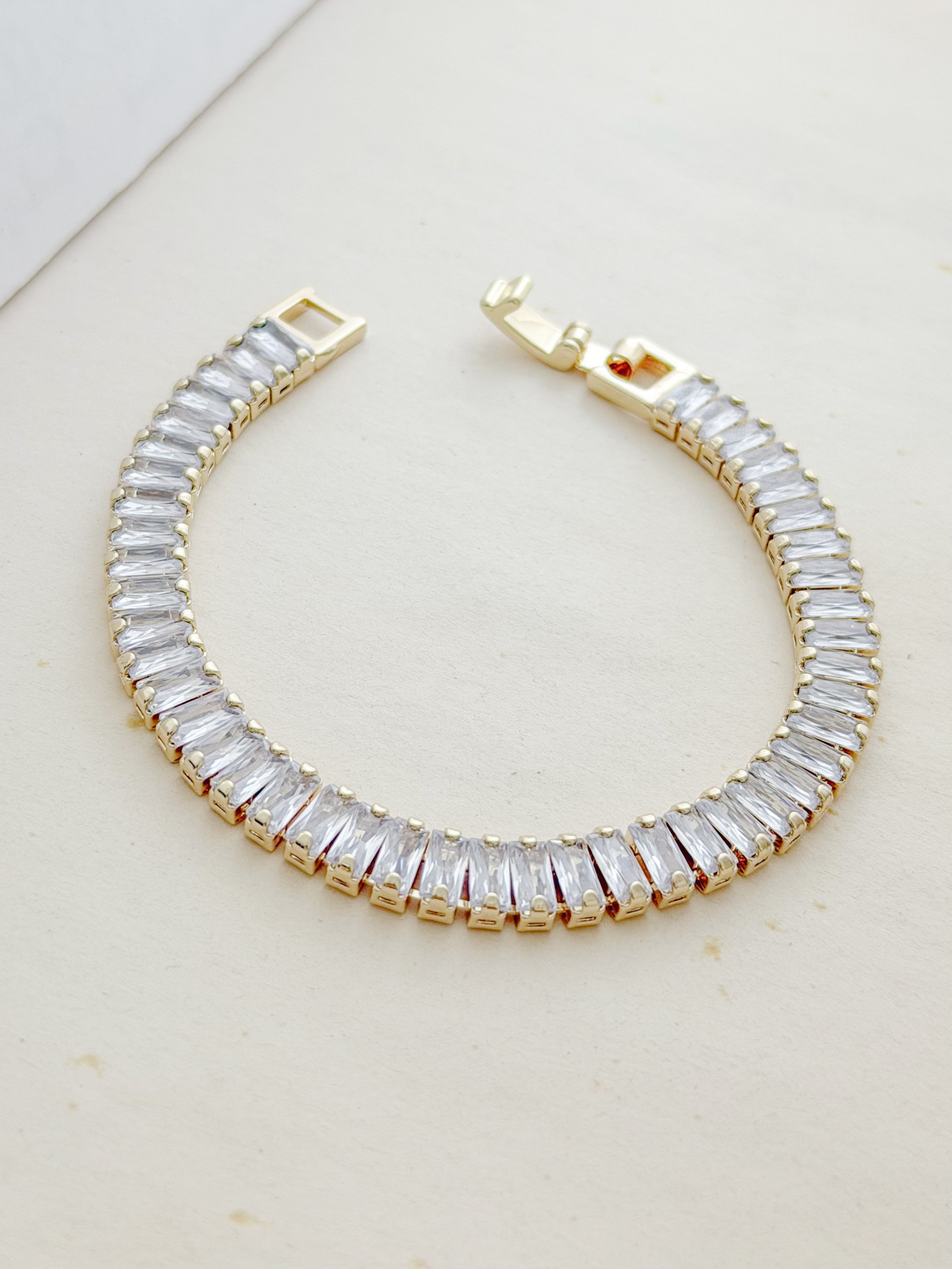 Pulsera Baguette Dorado Rodio