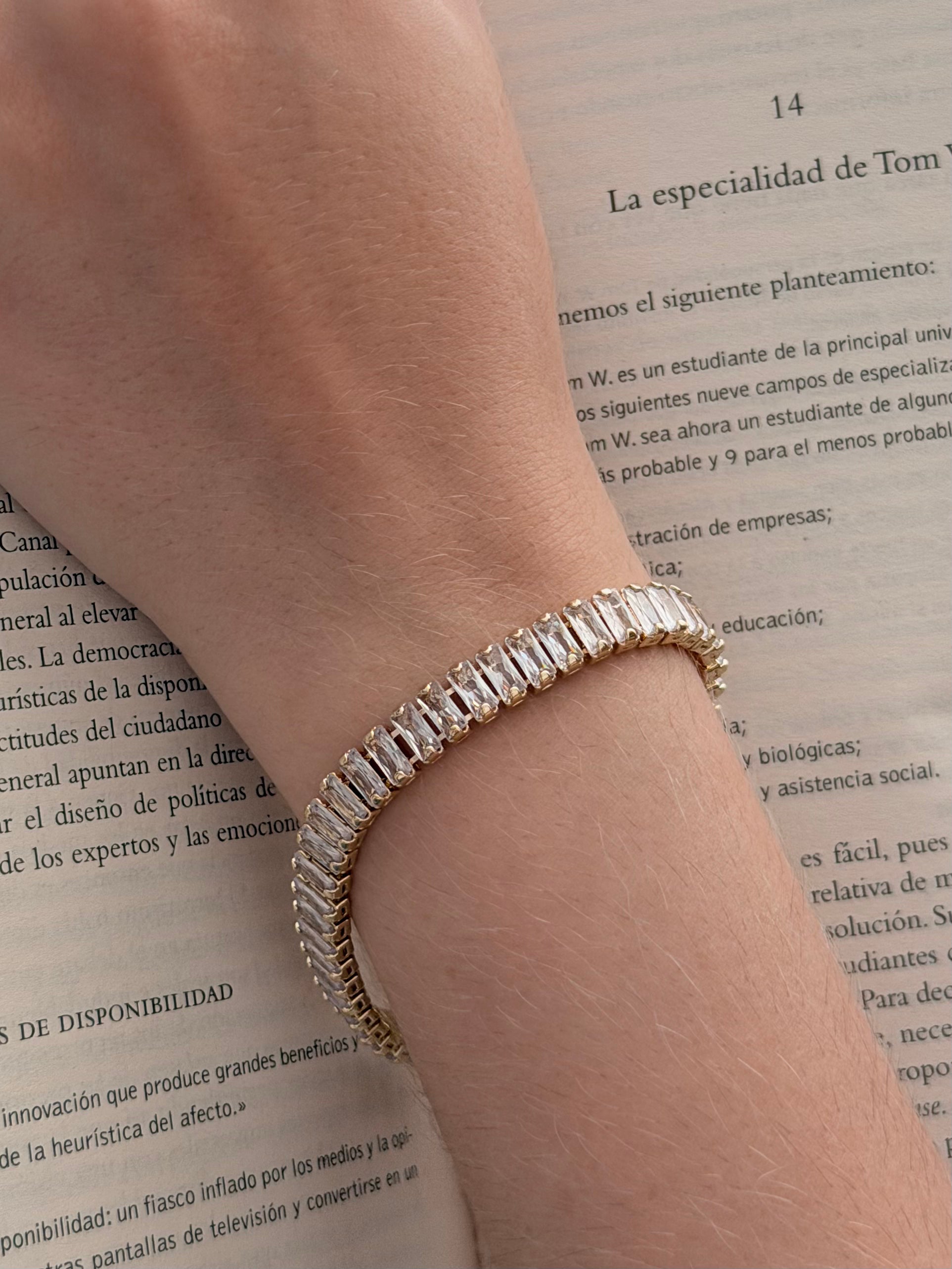 Pulsera Baguette Dorado Rodio