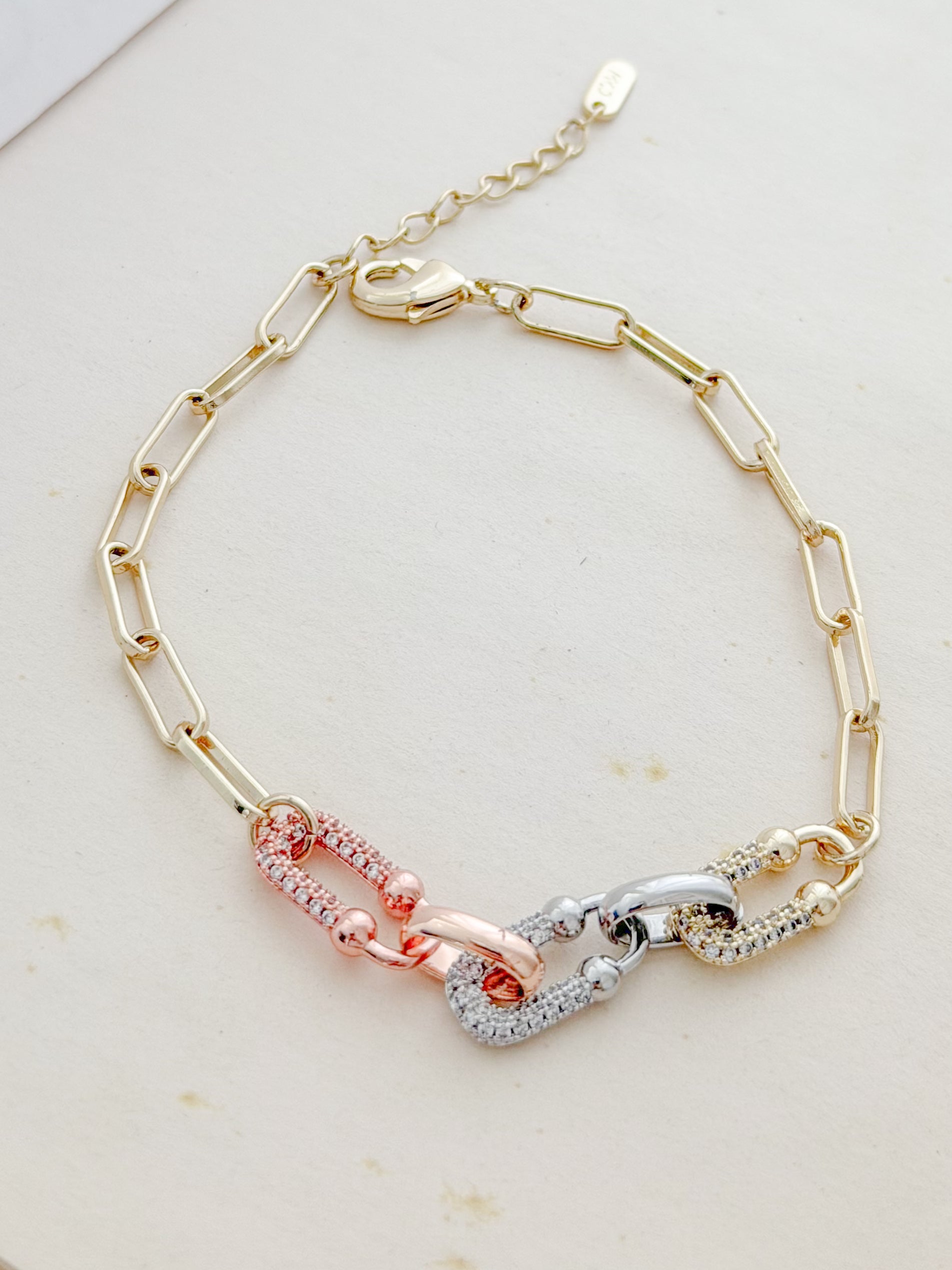Pulsera Tiff 3 Oros Rodio