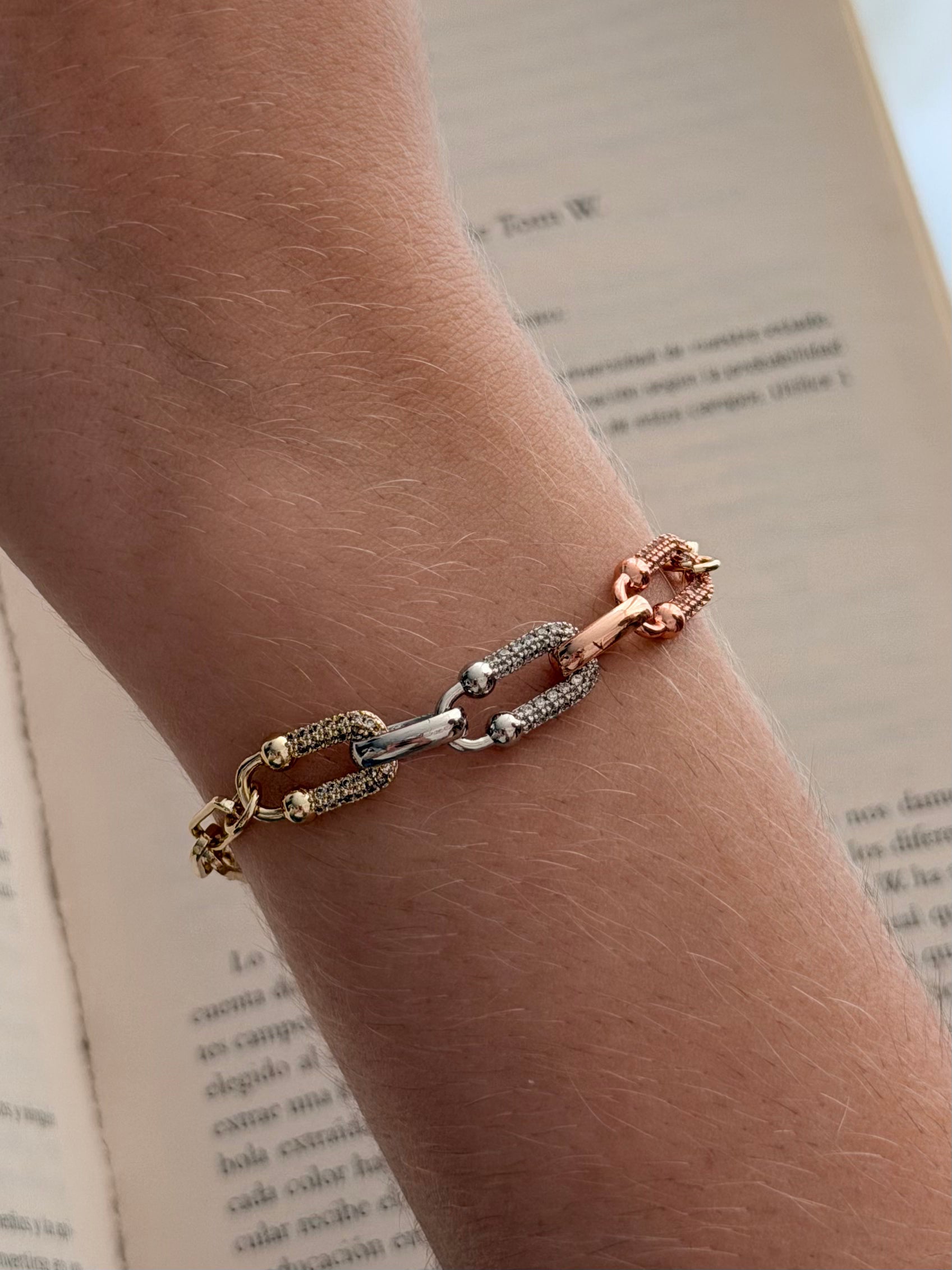 Pulsera Tiff 3 Oros Rodio