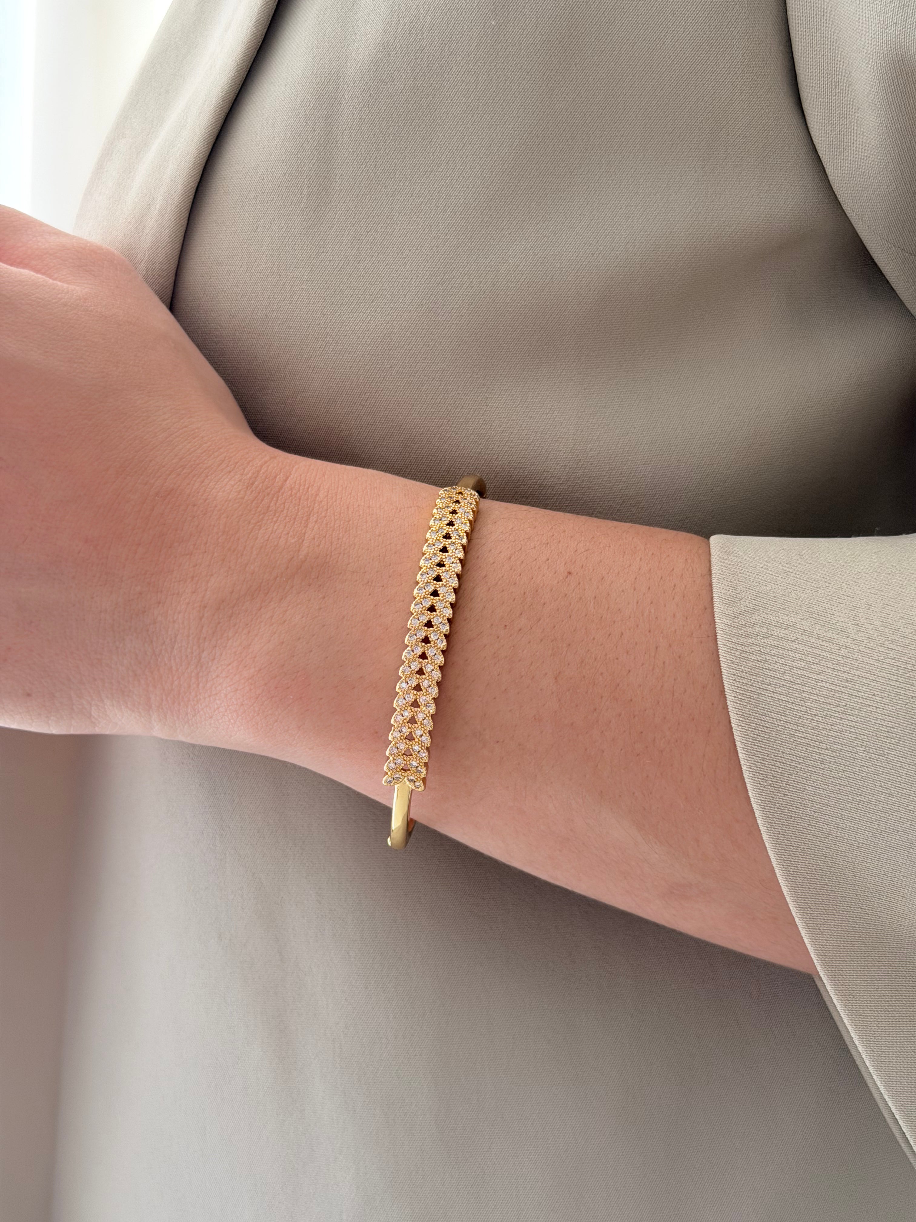 Pulsera Aro Espiga Rodio