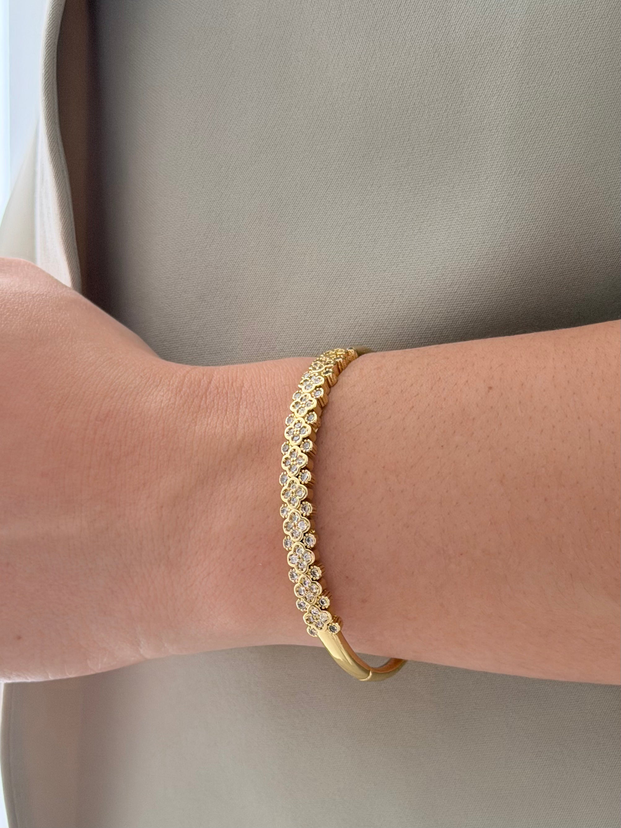Pulsera Aro Vcf Microzircones Rodio