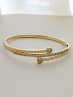 Pulsera Aro Diamantada Microzircones Rodio