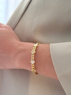 Pulsera Aro Vc Nacar Zircones Rodio
