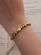 Pulsera Balin Diamantado #6 Corazon Graduable Rodio