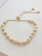 Pulsera Balin Diamantado Combinado Graduable Rodio