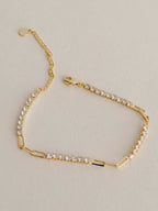 Pulsera Doble Canutillo Mini Tenis Plateado