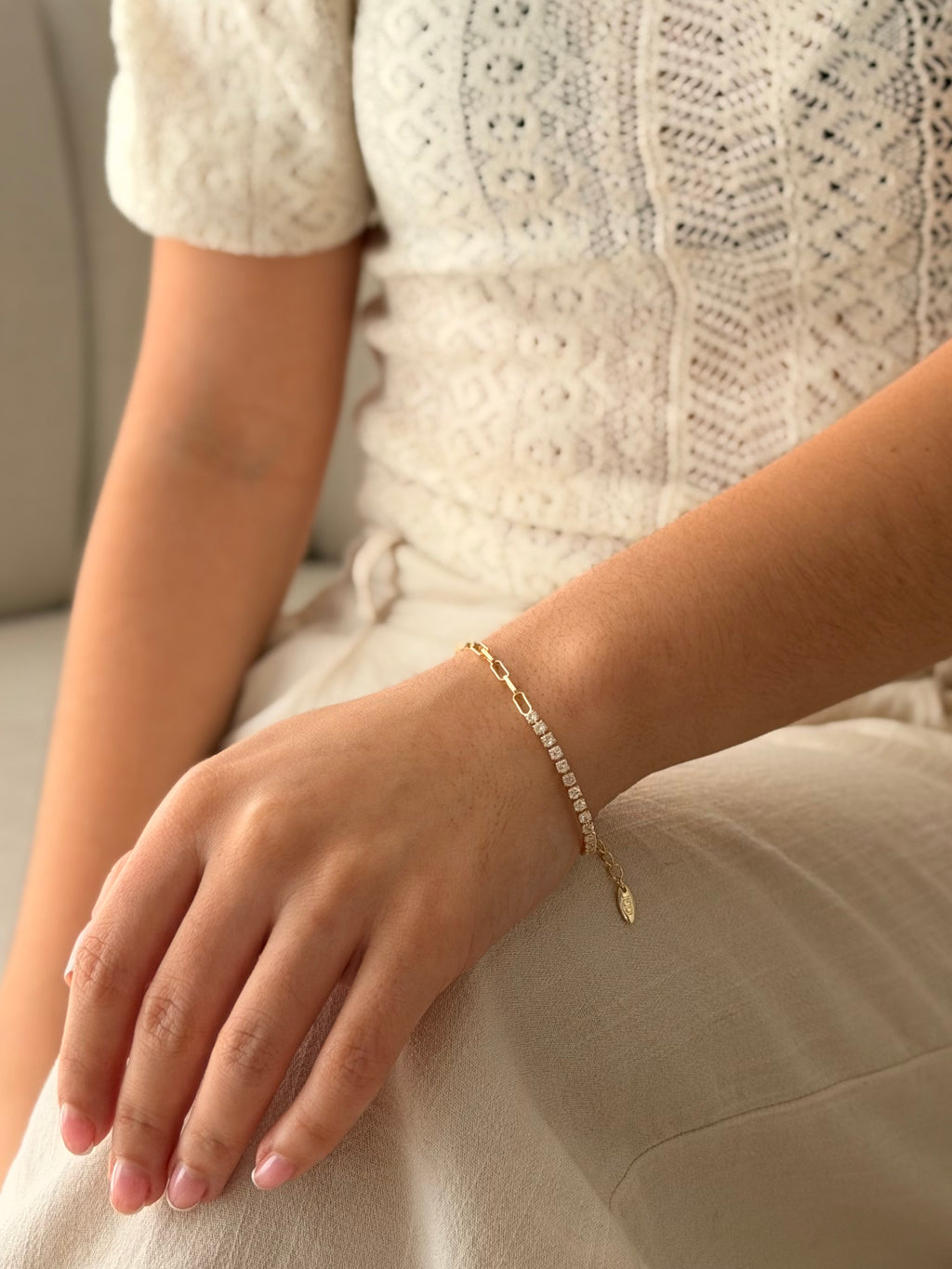 Pulsera Doble Tejido Eslabon Tenis