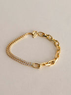 Pulsera Doble Tejido Eslabon Baguette
