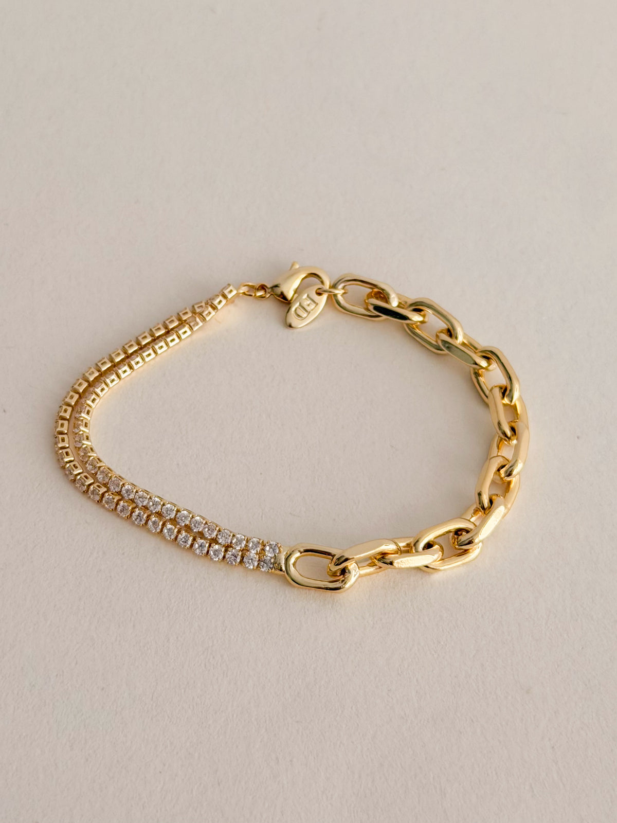 Pulsera Doble Tejido Eslabon Baguette