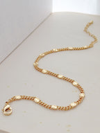 Tobillera Rodio Punto Diamantado Dorado