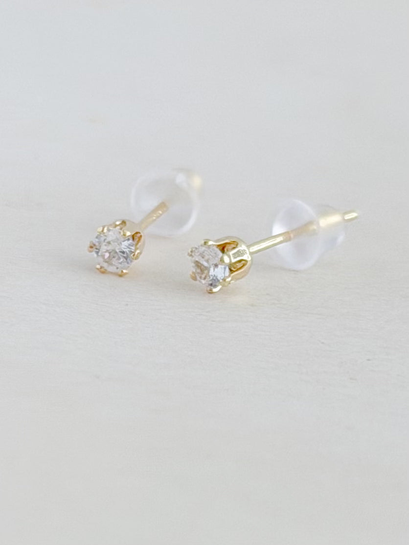 Topo Microzircon #3 Redondo Dorado Rodio