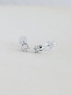 Topo Microzircon #3 Redondo Plateado Rodio