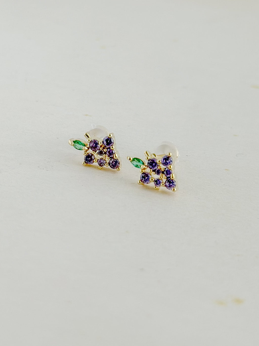 Topo Uvas Microzircon Dorado Rodio