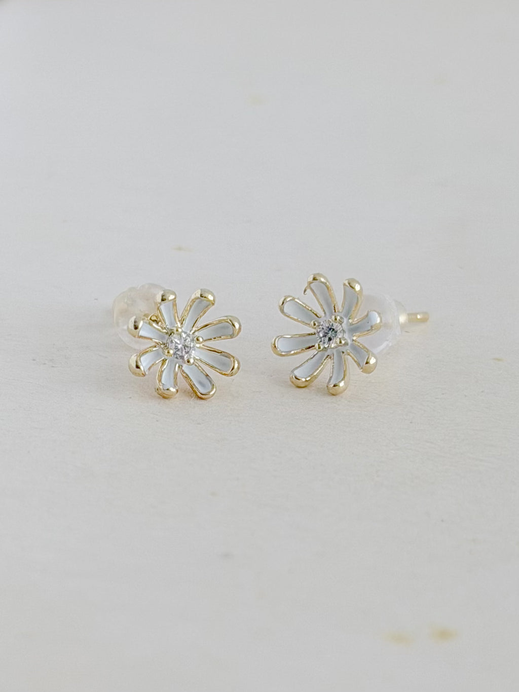 Topo Flor Nacar Blanco Rodio