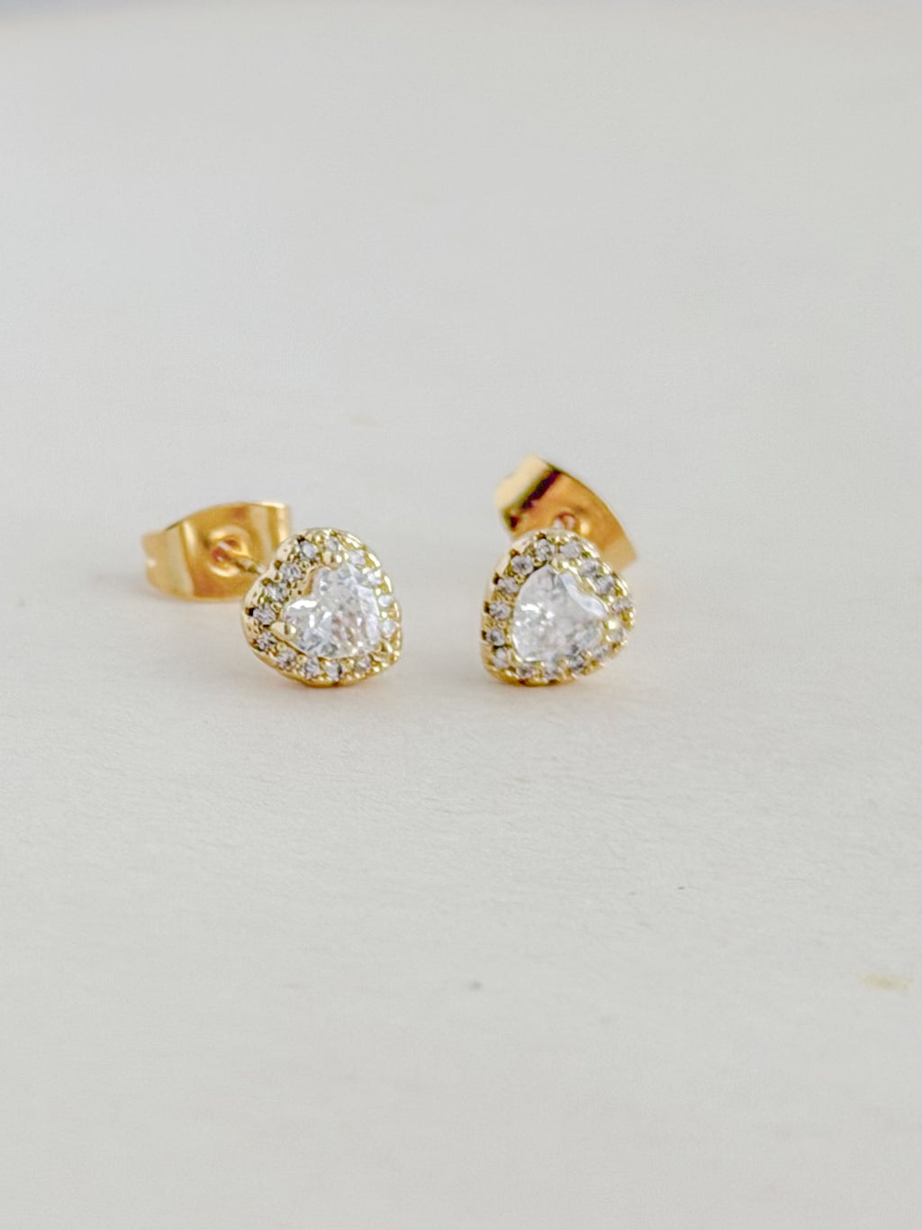 Topo Corazon Microzircon Cristal Pequeño Rodio