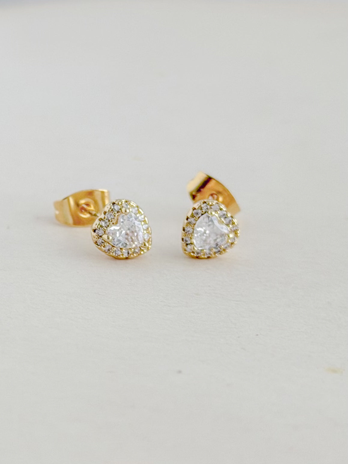 Topo Corazon Microzircon Cristal Pequeño Rodio