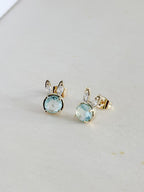Topo Conejo Cristal Azul Rodio