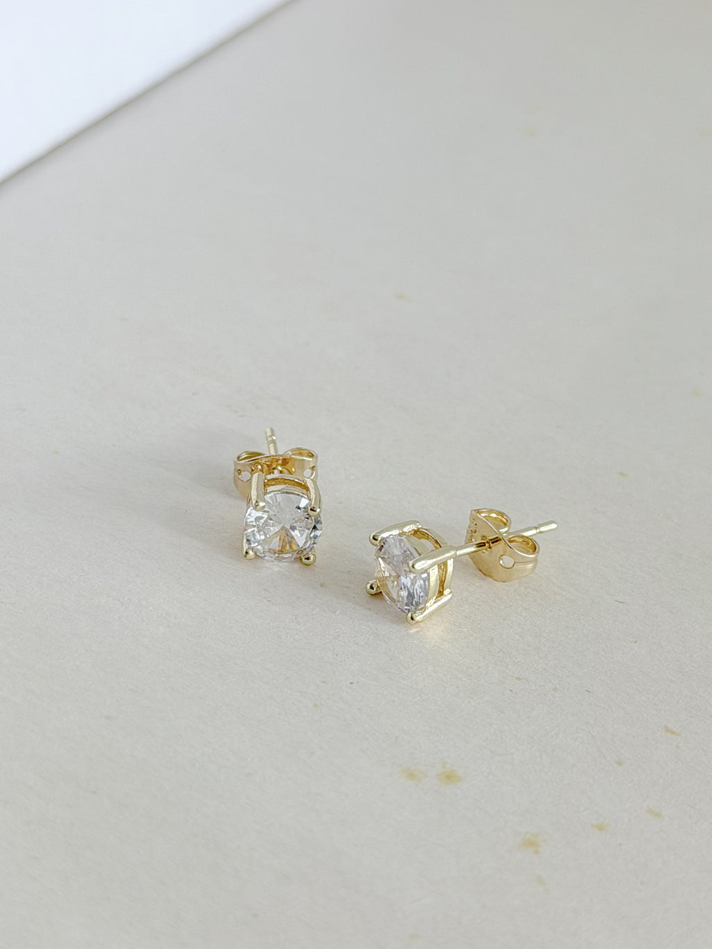 Topo Zircon Redondo #8 Dorado Rodio