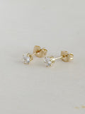 Topo Zircon Redondo #6 Dorado Rodio