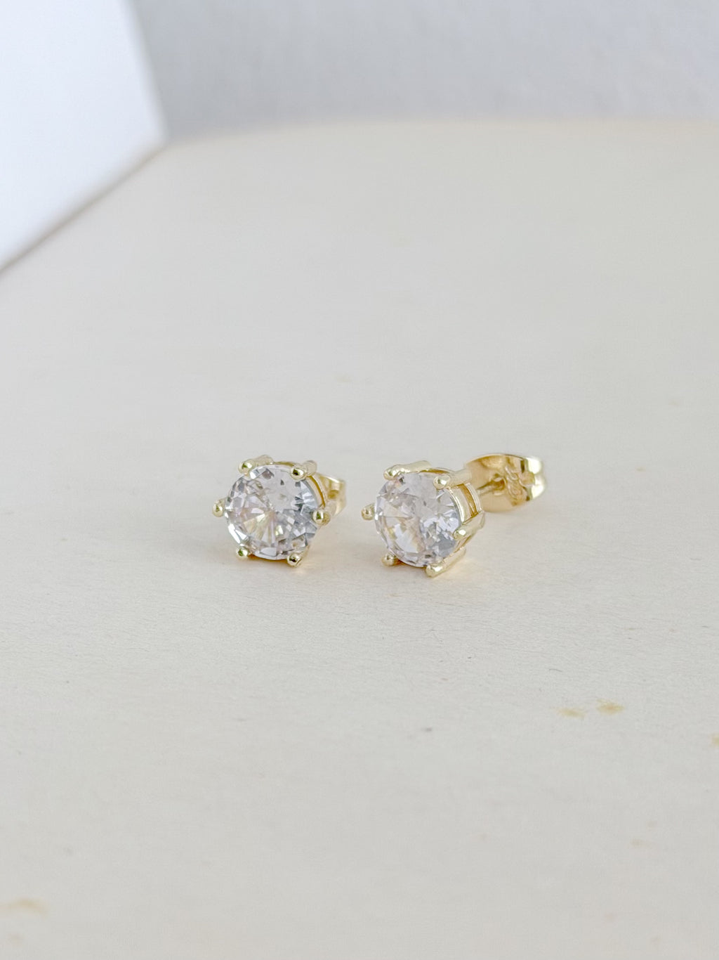 Topo Zircon Redondo #5 Dorado Rodio