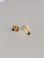 Topo Rodio 2Mm Zircon Esmeralda Dorado