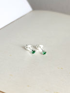 Topo Rodio 3Mm Zircon Esmeralda Baño Plata